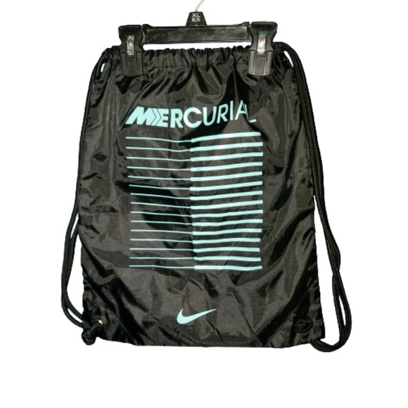 MERCURIAL NIKE DRAWSTRING BAG - BLACK AND TEAL